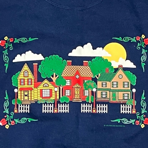 Vintage 90s Home Town Blue Jumper Pullover 1990s Sweatshirt - Picture 3 of 6